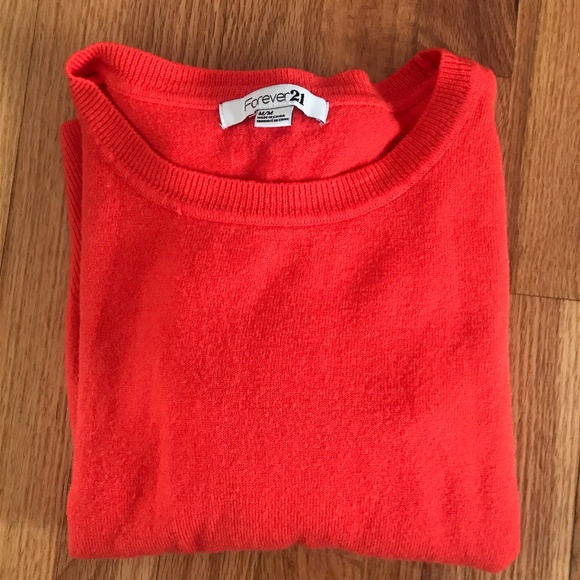 ❗️SOLD❗️ Forever 21 Red Orange Sweater - Picture 3 of 4